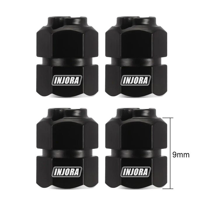 INJORA 9mm Thickness Wheel Hex with Nuts for Traxxas TRX4M 1/18 (RVS)