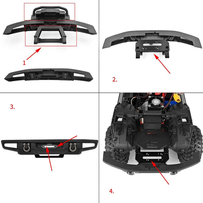 Front Bumper Winch Mount Kit for Traxxas TRX4 BRONCO 1/10 (Aluminium)