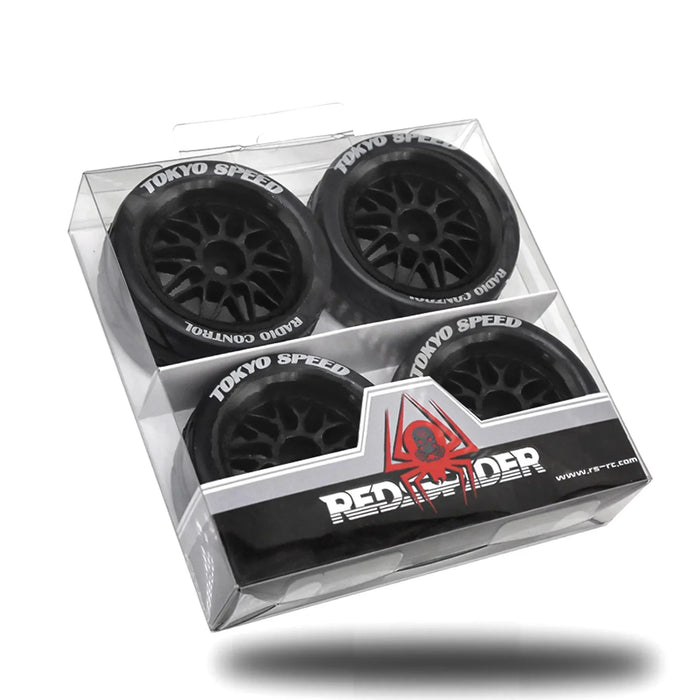 4PCS 65x28mm 1/10 Touring Drift Wheels Set (Plastic, Rubber)