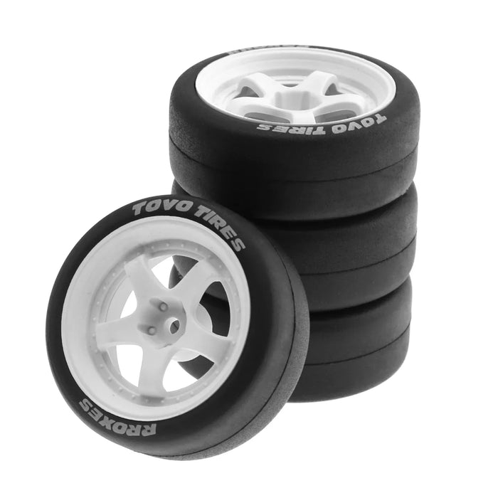 4PCS 65x22mm 1/10 Touring Drift Wheels Set (Plastic, Rubber)