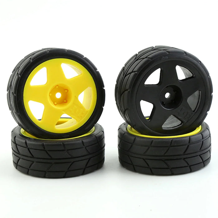 4PCS 65x25mm 1/10 Rally Wheels Set (Plastic, Rubber)