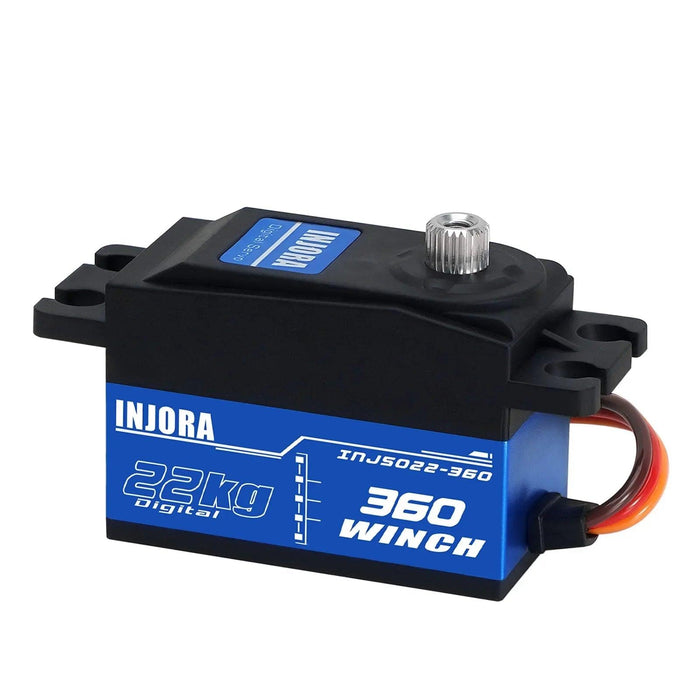 INJORA INJS022-360 22KG 360° Treuil à Profil Bas Brossé avec Bobine Servo