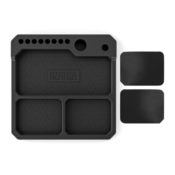 INJORA 160x160mm Silicone Parts Tray with Tool Stand