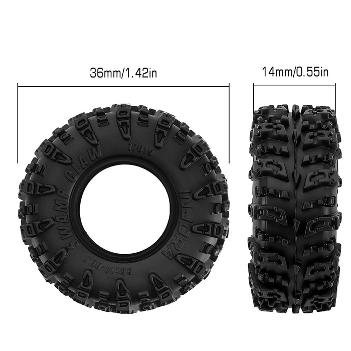 4PCS 36*14mm 0.7" Swamp Claw Tires for Axial SCX30 1/30