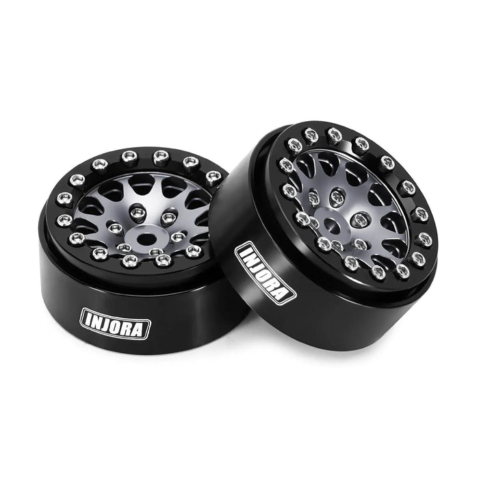 4PCS INJORA 1.3" 33.5x16.5mm 1/24 1/18 Crawler Beadlock Wheels (Aluminium)