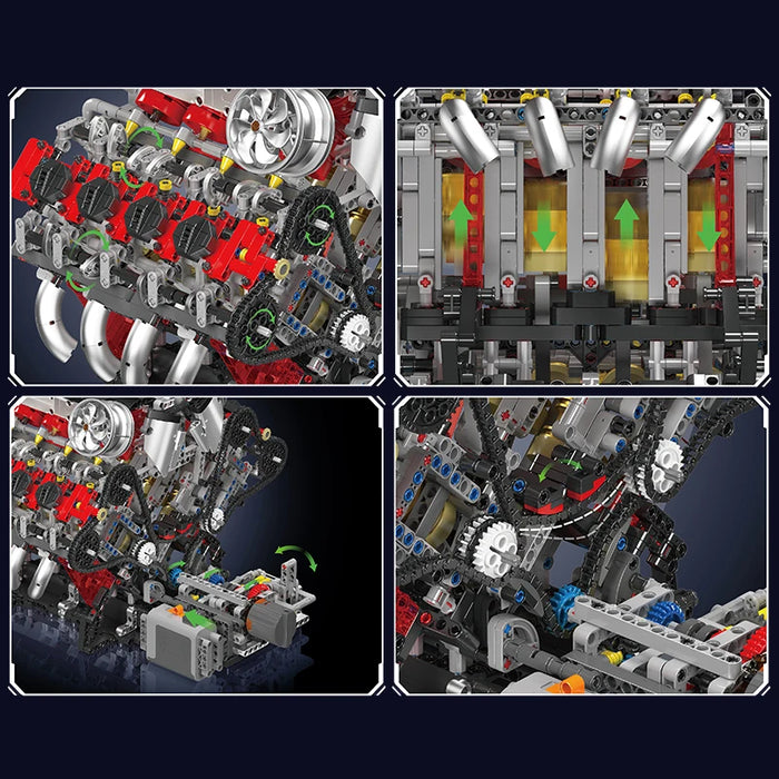 Mould King 10130 F488 Supercar V8 Engine Building Blocks (2718 Pieces)