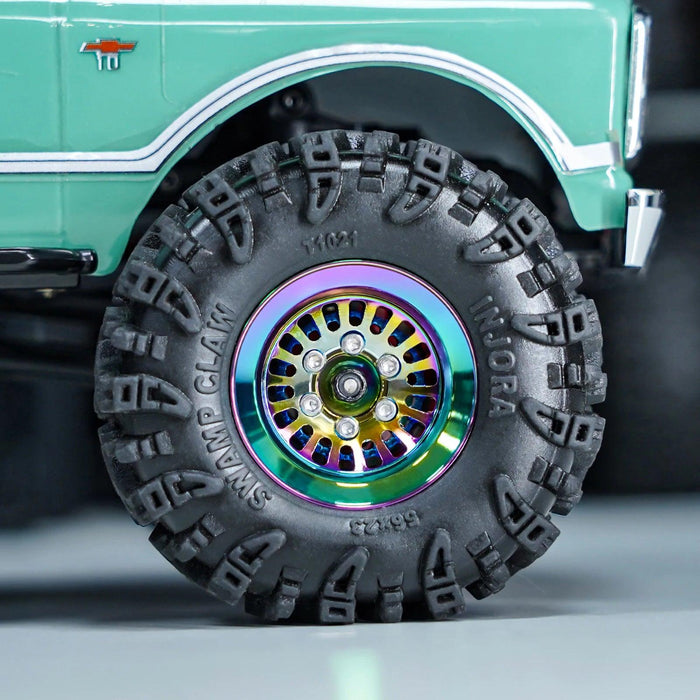 4PCS INJORA 1.0" 27.6x15mm 1/18 1/24 Crawler Beadlock Wheels (Aluminium)