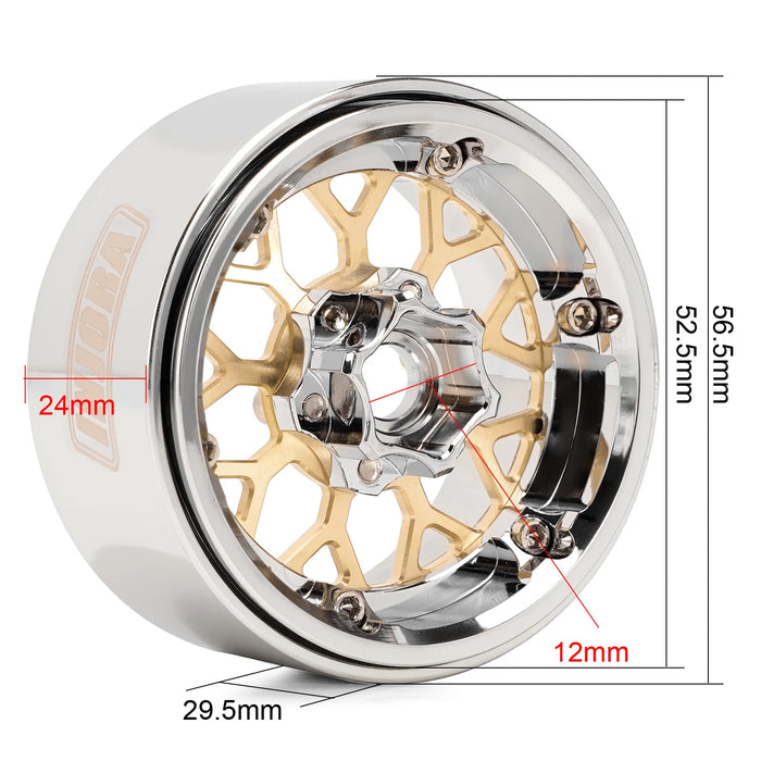 4 Stück -9,65mm Versatz 1,9" 56,5x29,5mm ModuWheel Beadlock Räder 1/10