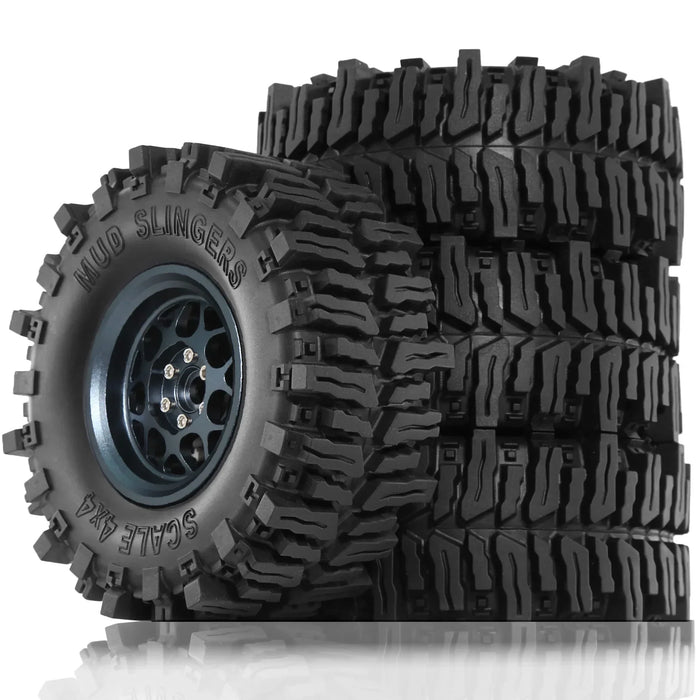 4PCS 2.2" 130x55mm 1/10 Crawler Wheels Set (Metal, Rubber)