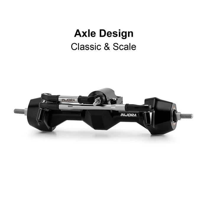 INJORA Stock Width Axles w/ Steering Knuckles for Axial SCX30 1/30