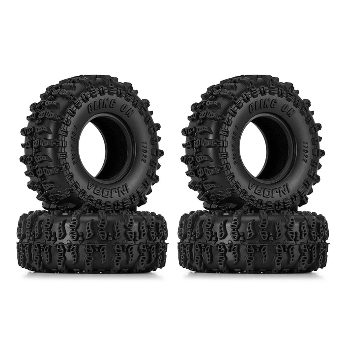 INJORA 4PCS 0.7" 37x14mm Cling On Tires 1/30