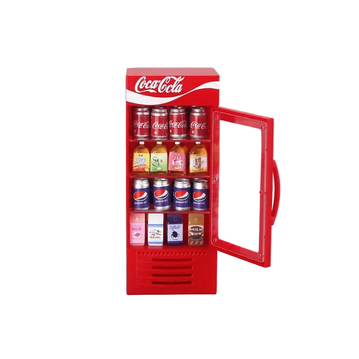 Mini Simulation Cola Refrigerator Model Decoration 1/10