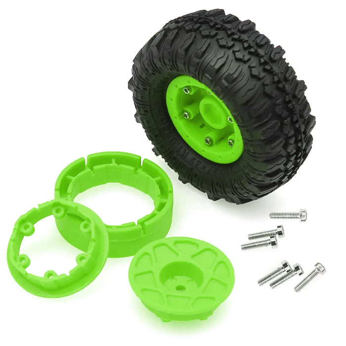 4PCS 1.0" 57x27mm 1/24 Crawler Beadlock Wheels Set (Plastic, Rubber)