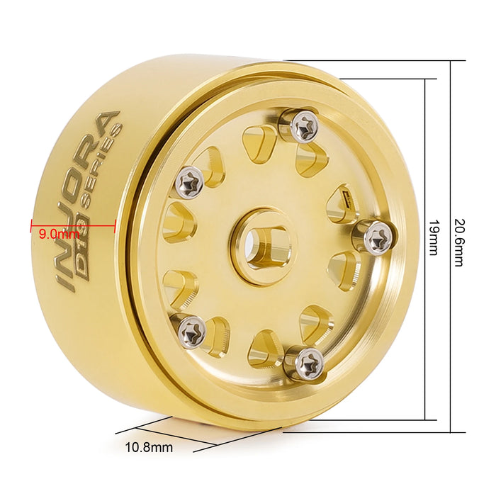 INJORA 4PCS D19 0.7" 19x10.8mm Beadlock Crawler Wheels