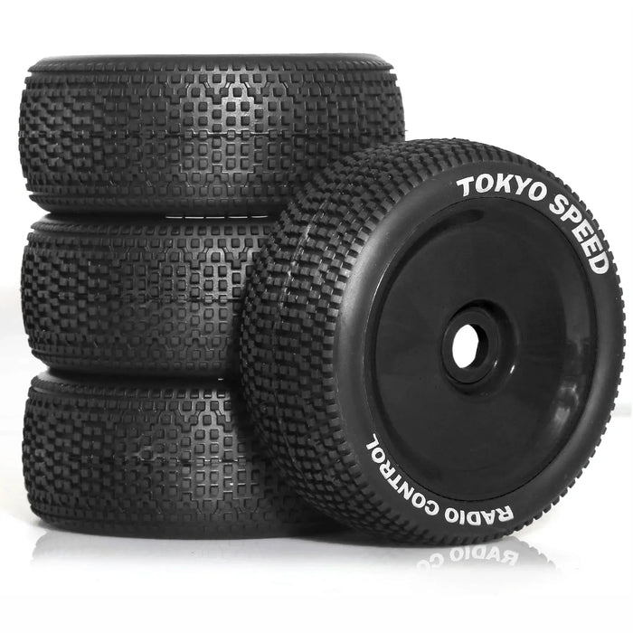 4PCS 110x45mm 1/8 Buggy Wheels Set (Plastic, Rubber)