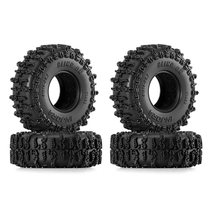INJORA 4PCS 0.7" 41x14mm Cling On Crawler Tires 1/30