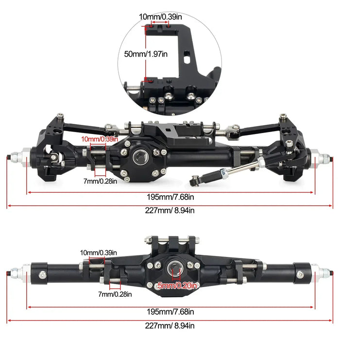 Front & Rear Straight Axle Set for Vanquish H10 1/10 (Alu)