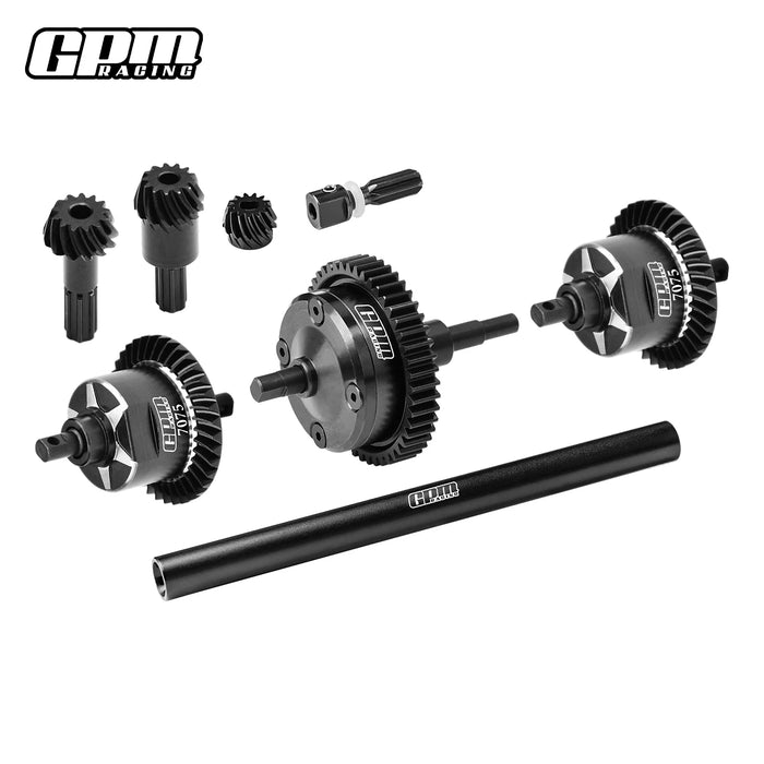 Différentiel complet avant, central et arrière GPM pour TRAXXAS Mini Maxx 1/10 (acier, AL)