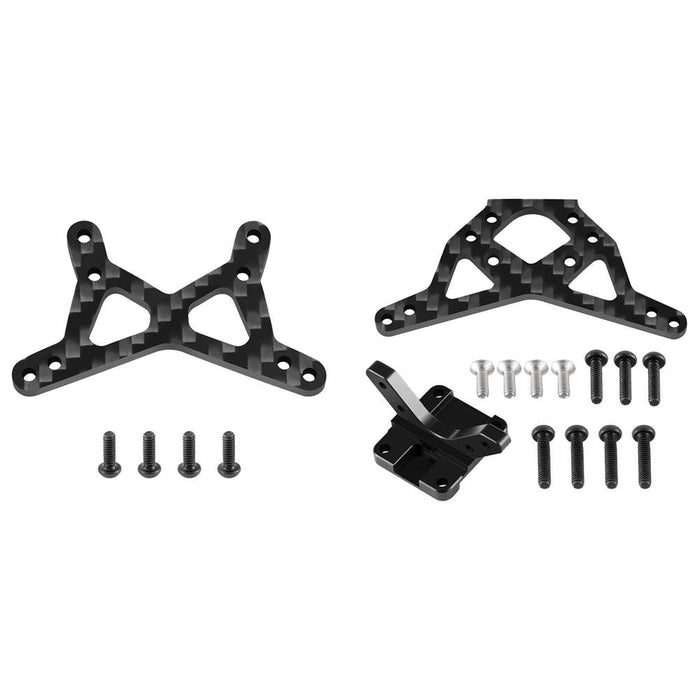 Vorderer / hinterer Stoßdämpferhalter für Losi Mini-B 2WD 1/16 (Kohlenstofffaser + Aluminium)