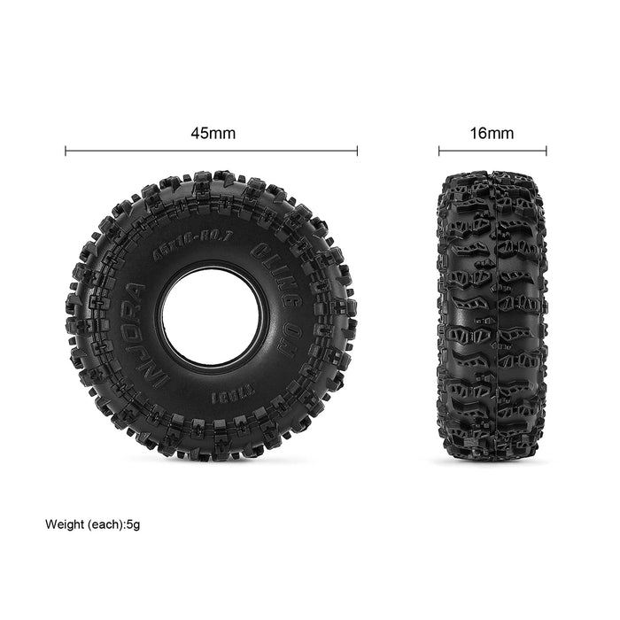 INJORA 4PCS 0.7" 45x16mm Cling On Crawler Tires 1/30
