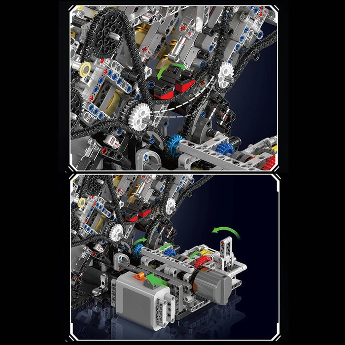 Mould King 10219 F488 Supercar V8 Engine Building Blocks (2718 Pieces)