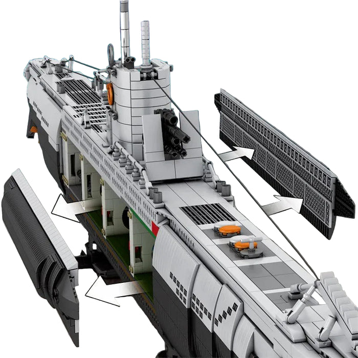 Reobrix 33050 Modèle de Sous-marin Bateau Sous-marin Blocs de Construction (3987 Stukken)