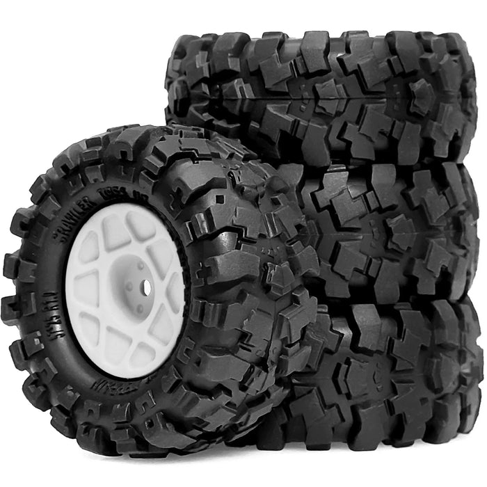 4PCS 1.0" 57x25mm 1/24 Crawler Beadlock Wheels Set (Plastic, Rubber)