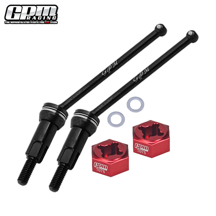 GPM F/R CVD Axles & Wheel Hexes for Arrma Grom 1/18 (Staal)
