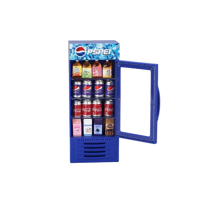 Mini Simulation Cola Refrigerator Model Decoration 1/10