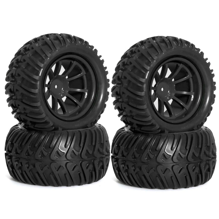 4PCS 128x65mm 1/10 Monster Truck Wheels Set (Plastic, Rubber)