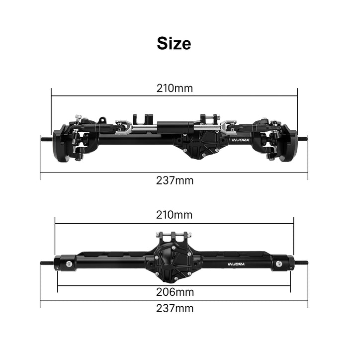 INJORA C60 Axles w/ Double Joint Shafts for Axial UTB10 Capra 1.9 1/10