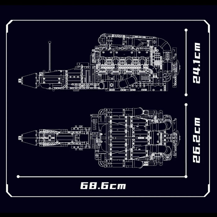 Mould King 10168 V8 Twin-Turbo Motor Bausteine (2899 Stück)