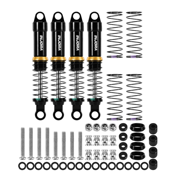 INJORA 4PCS LS 59mm Oil Shocks for Redcat Ascent-18, HPI Venture18 1/18 (Alu)