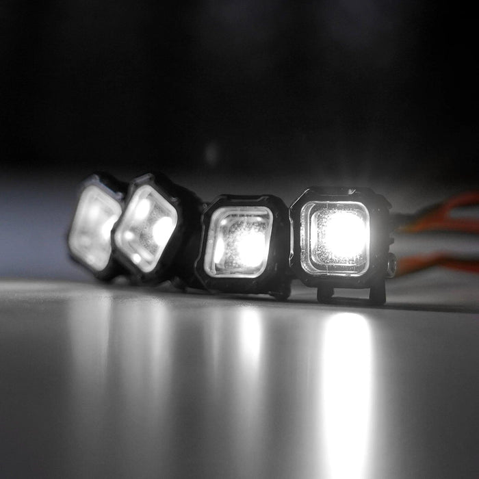 INJORA Lumières LED Carrées 1/18 1/24 (Blanc, Jaune)