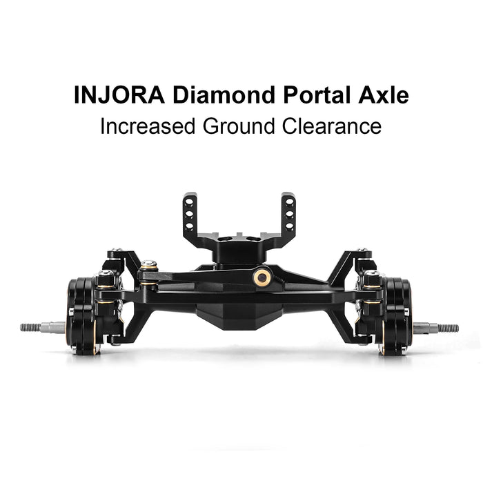 INJORA +5mm Diamond Portal Axles w/ Steering Knuckles & Covers for Traxxas TRX4M 1/18
