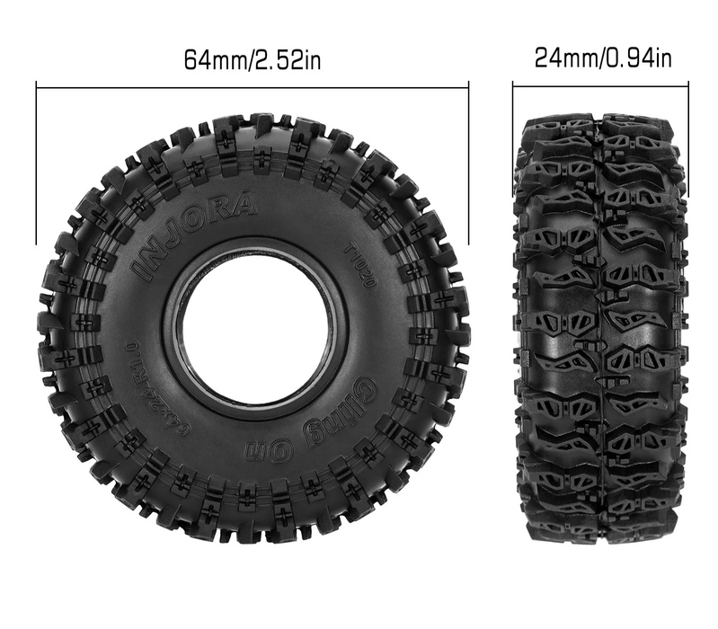 INJORA S5 1.0" 64x24mm Pneus Crawler 1/18 1/24 T1020