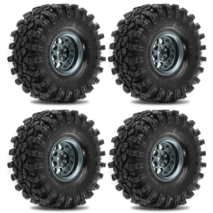 4PCS 2.2" 136x58mm 1/10 Crawler Beadlock Wheels Set (Metal, Rubber)