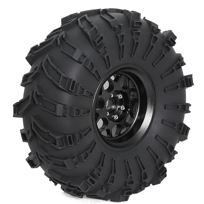 4PCS 2.2" 138x55mm 1/10 Crawler Beadlock Wheels Set (Metaal, Rubber)
