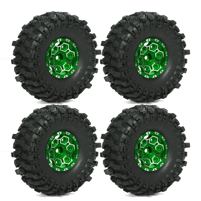 4PCS 1.9" 118x45mm 1/10 Crawler Beadlock Wheels Set (Metal, Rubber)