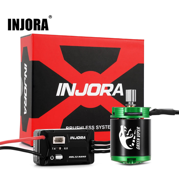 INJORA MBL32-NANO Brushless ESC & 1621 Green Viper Motor 4300KV 1/30