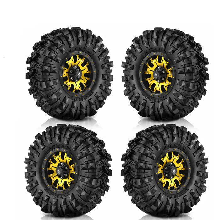 4PCS 1.9" 110x38mm 1/10 Crawler Beadlock Wheels Set (Metaal, Rubber)
