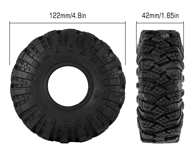 4PCS INJORA S5 1.9" 122x42mm 1/10 Crawler Tires
