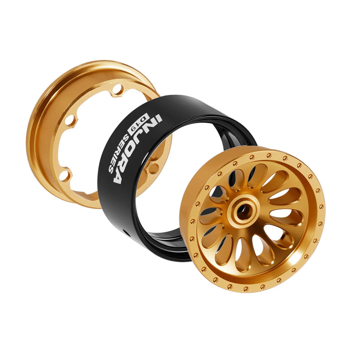 INJORA 4PCS 0.7" 19x10.7mm Ripple D19 Beadlock Crawler Wheels 1/30