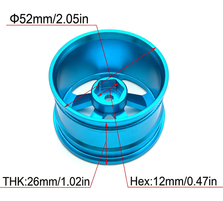 TxxRcss 4PCS 52x26mm Wheel Rims 1/10 (Alu)