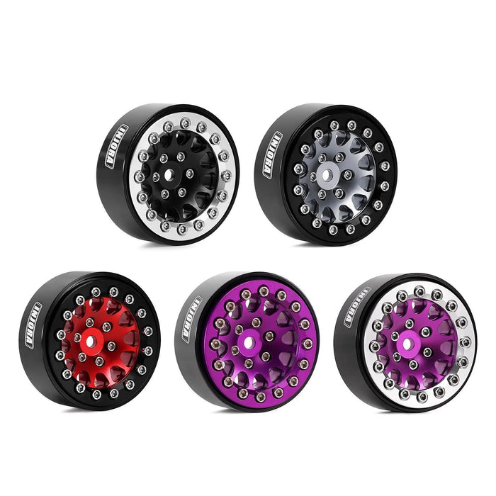 4PCS INJORA 1.3" 33.5x16.5mm 1/24 1/18 Crawler Beadlock Wheels (Aluminium)