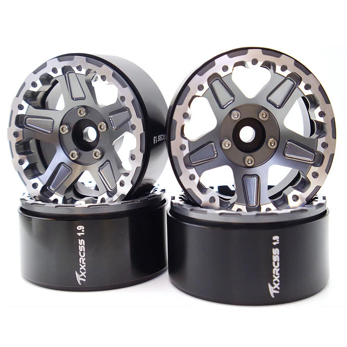 TxxRcss 4PCS 1.9" 53x26.5mm Beadlock Wheel Rims 1/10 (Alu)