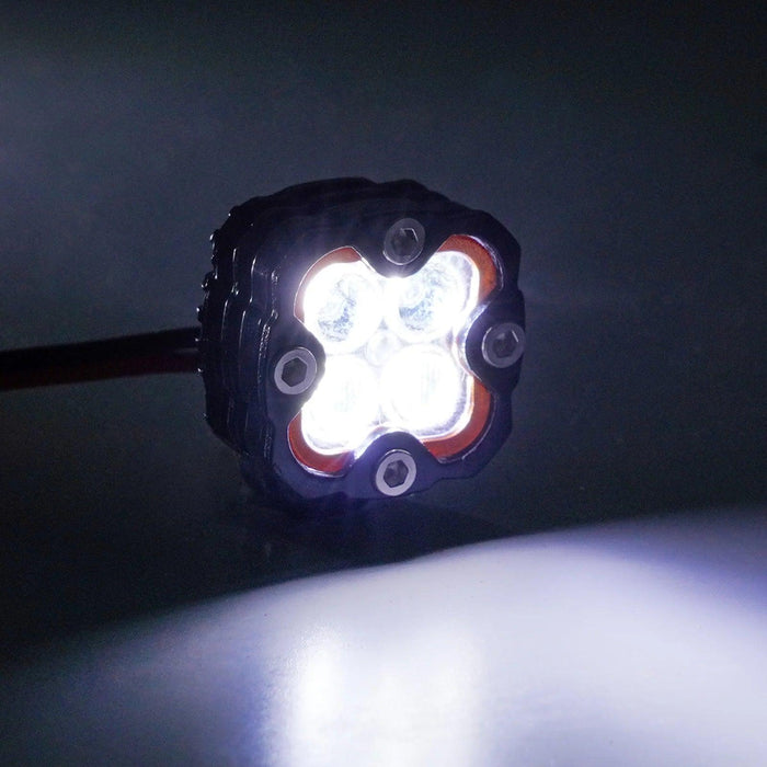 INJORA Super helle quadratische LED-Leuchten 1/10 1/8 (Aluminium, Weiß)