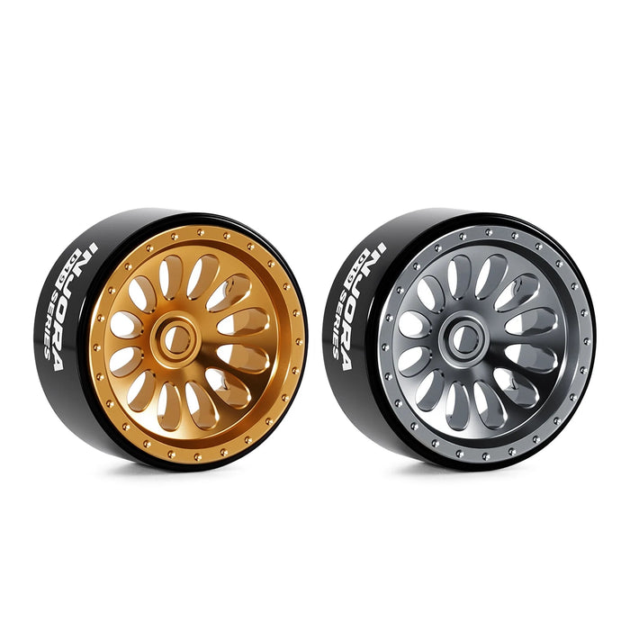 INJORA 4PCS 0.7" 19x10.7mm Ripple D19 Beadlock Crawler Wheels 1/30