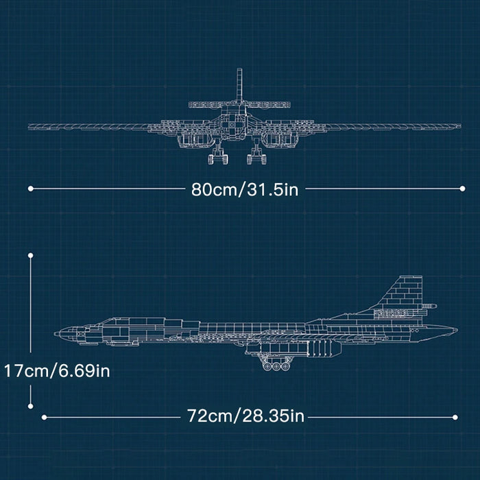 Reobrix 33036 TU-160 Avion de Bombardement Stratégique Modèle de Blocs de Construction (1598 Stukken)