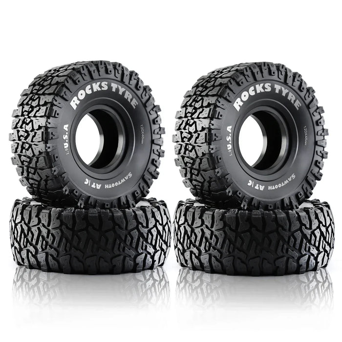 4PCS 1.9" 120x48mm 1/10 Crawler Tires (Rubber)